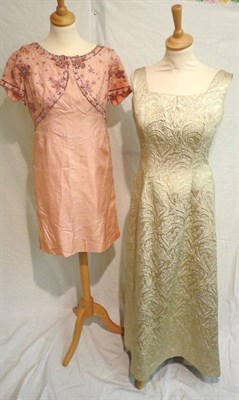 Lot 1104 - Assorted Circa 1950's And Later Costume including Jean Allen cream and gold brocade full length...