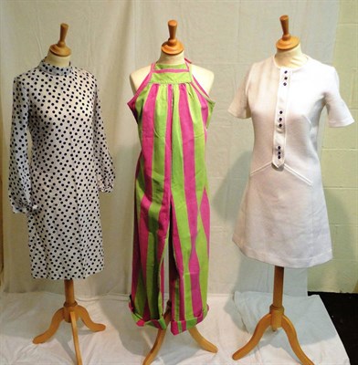 Lot 1108 - Assorted 1950's And Later Costume including evening wear including a Susan Small orange evening...