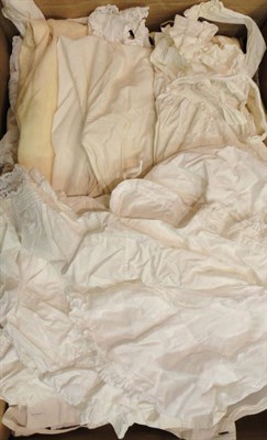 Lot 1131 - Assorted 19th Century And Later White Cotton Baby Gowns, quilted bodice, undergarments etc (one...