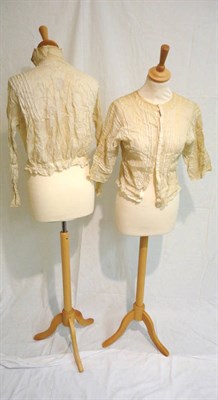 Lot 1132 - Assorted Early 20th Century Bodices, Children's Dresses, Shawl, Lace and other items (one box).