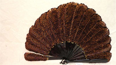 Lot 1154 - 19th Century Tortoiseshell And Pheasant Feather Mounted Fan, 26 cms