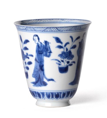 Lot 62 - A Chinese Porcelain Beaker, Chenghua reign mark but probably Kangxi period, painted in...