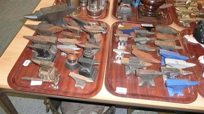 Lot 18 - Two trays of miniature anvils