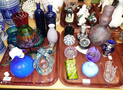 Lot 28 - Two trays of Art glass, Caithness, etc
