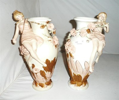 Lot 29 - A pair of Royal Dux-style vases