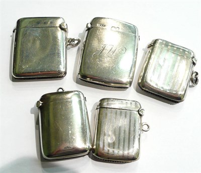 Lot 45 - Five assorted silver vestas