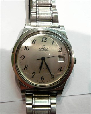 Lot 75 - A stainless steel Omega Geneve watch