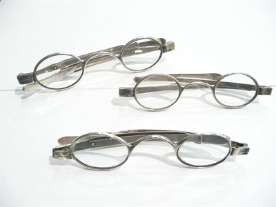 Lot 76 - Three pairs of silver spectacles
