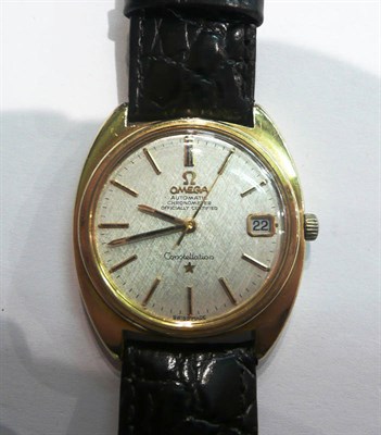 Lot 87 - A steel and rolled gold Omega Constellation watch