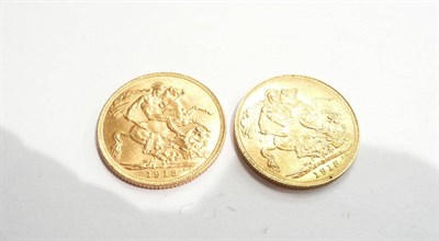 Lot 91 - Two gold sovereigns, 1913, 1913