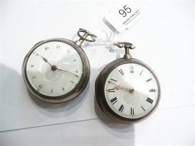 Lot 95 - Two silver pair cased pocket watches