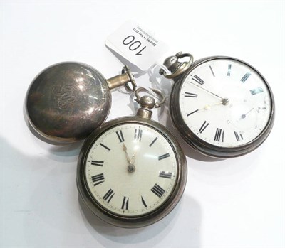 Lot 100 - Two silver pair cased pocket watches and a consular cased pocket watch (3)