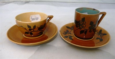 Lot 139 - Linthorpe pottery 639 cup and saucer designed by Christopher Dresser and another Linthorpe...