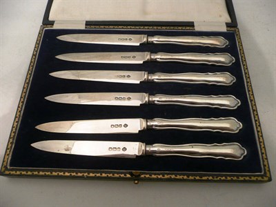 Lot 149 - Cased set of six silver tea knives