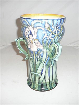 Lot 167 - An Italian firenze three handled vase, painted with orchids