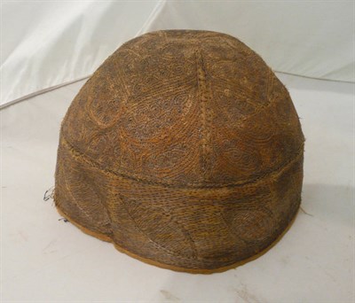 Lot 170 - An Ottoman embroidered thread skull cap