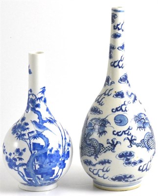 Lot 100 - A Chinese Porcelain Bottle Vase, Guangxu reign mark, painted in underglaze blue with birds...