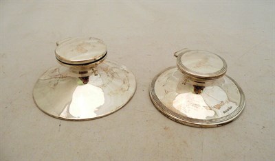 Lot 204 - Two silver inkwells