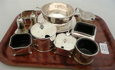 Lot 213 - Silver condiments, approx 19 oz