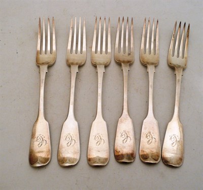 Lot 215 - A quantity of silver table forks, approx 14 oz