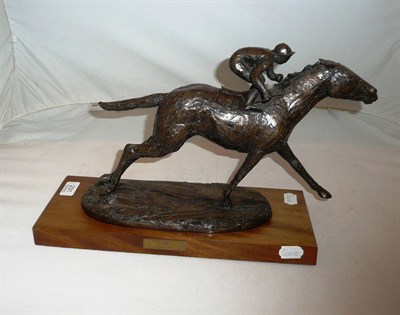 Lot 231 - A Heredities Model Of A Racehorse and Jockey "Troy", by Jill Tweed, cold cast bronze, Ltd....