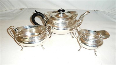 Lot 232 - A silver three piece tea service, Sheffield assay, 39oz approximately