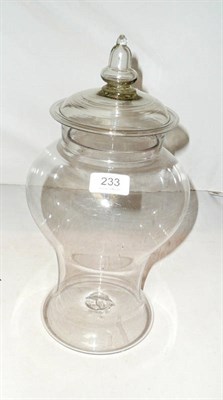 Lot 233 - An 18th century blown glass jar and cover