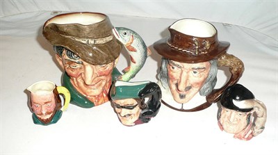 Lot 262 - Five Doulton character jugs