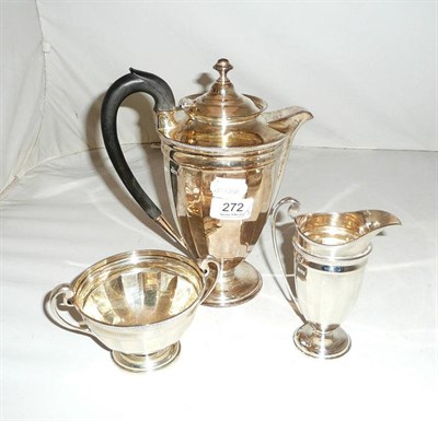 Lot 272 - Silver three piece service, Sheffield assay, 29oz