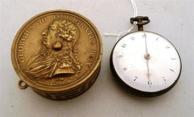 Lot 284 - An 18th century pocket watch movement and a pocket watch (outer case missing) (2)