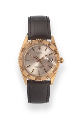 Lot 166 - An 18ct Gold Automatic Calendar Centre Seconds Wristwatch, signed Rolex, Oyster Perpetual,...