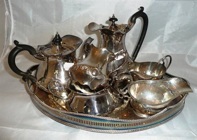 Lot 38 - Two silver sauce boats and quantity of plated ware