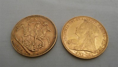 Lot 66 - Two Victorian gold sovereigns
