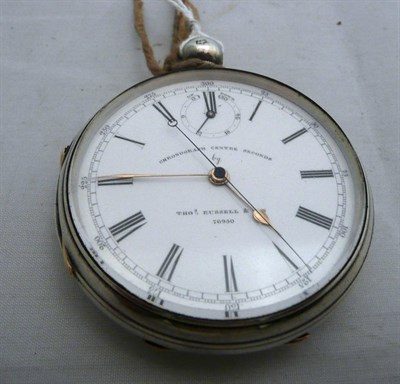 Lot 84 - A silver pocket watch with power reserve indication