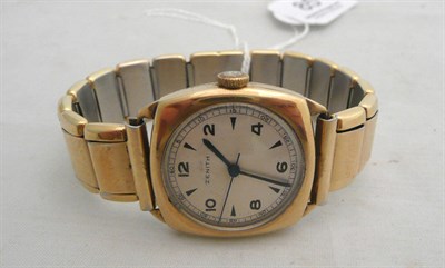 Lot 85 - A gold 'Zenith' wristwatch