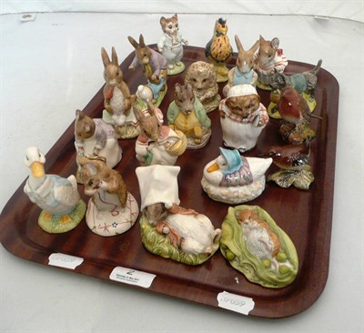 Lot 2 - Thirteen Beswick Beatrix Potter figures, four Royal Albert Beatrix Potter figures and two...