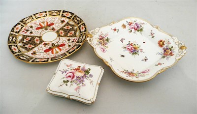Lot 13 - A Royal Crown Derby plate, a dish and a box and cover