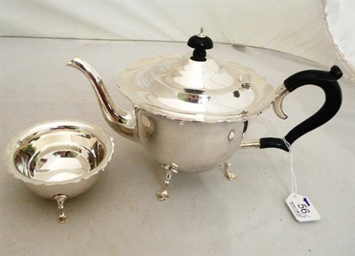 Lot 56 - Silver teapot and sugar bowl