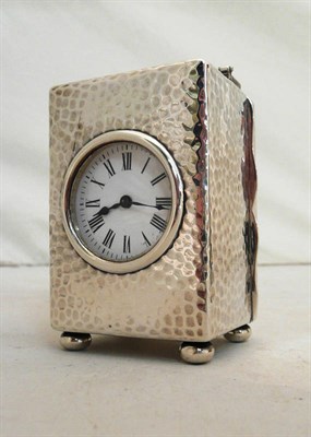 Lot 103 - Small silver carriage clock