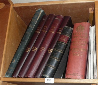 Lot 132 - One shelf of maps, four volumes of the fur and feather and Kelly's directory