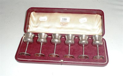 Lot 159 - Six silver thistle shaped liqueurs