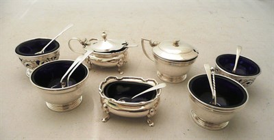 Lot 177 - Seven assorted salts with spoons and liners