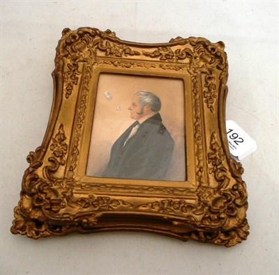 Lot 192 - Portrait of a gentleman (details in back and attached) in gilt frame