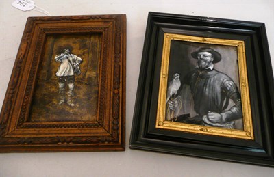 Lot 194 - Two framed French enamels