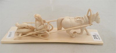 Lot 208 - Russian carved bone sleigh group and quantity of Russian artefacts (circa 1900)