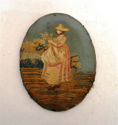 Lot 213 - Silk picture of a lady