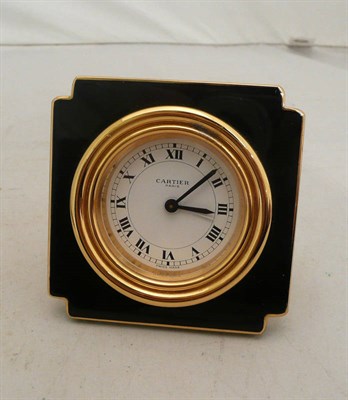 Lot 215 - Cartier wind-up travelling clock (boxed)