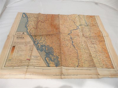 Lot 219 - Pilots map of Burma printed on silk