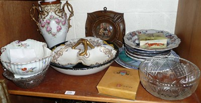 Lot 239 - A Royal Doulton hunting cigarette box, pot lid, ironstone china bowl, four Japanese Imari...