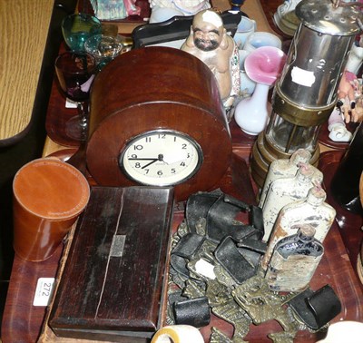 Lot 272 - RAF clock, miners lamp, two books etc